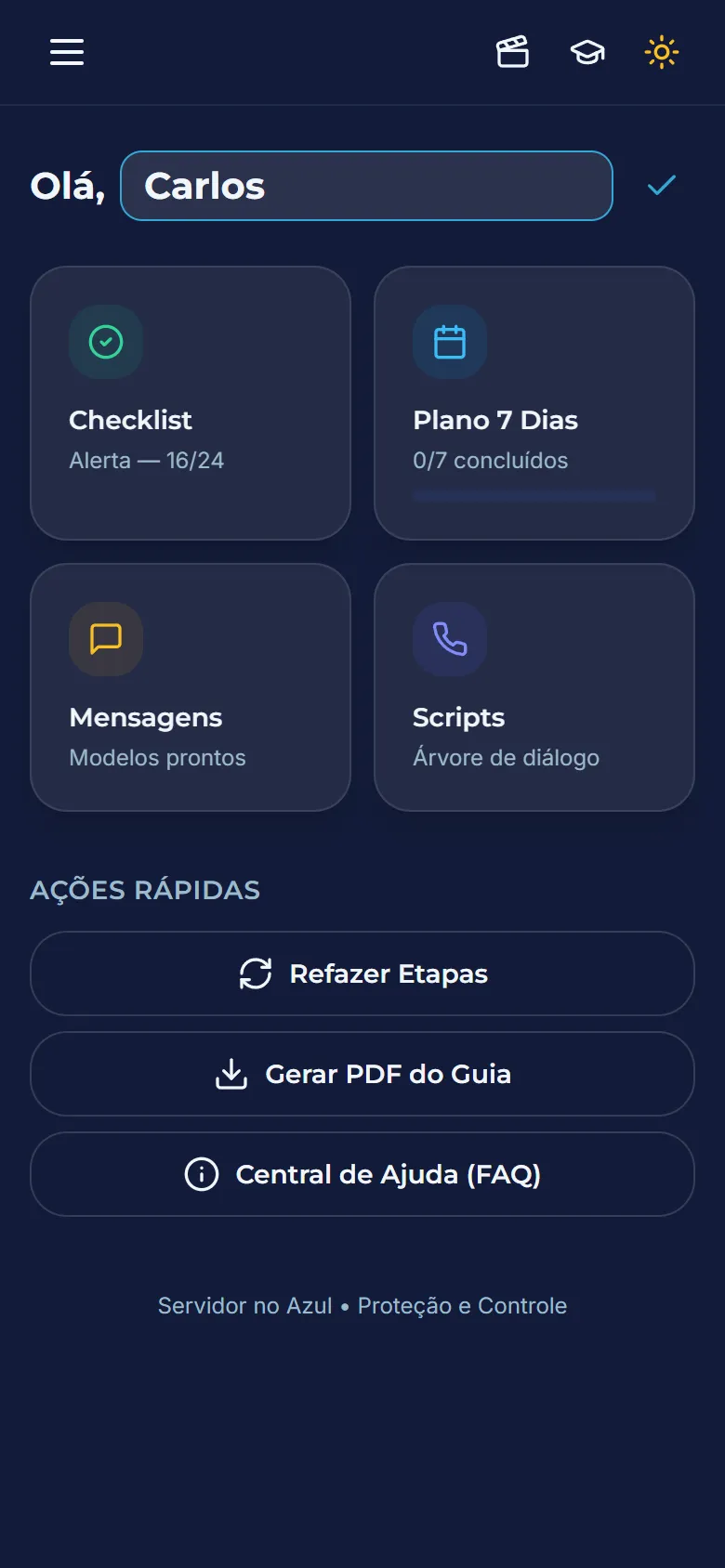 Tela inicial do App Guia Anti-Consignado